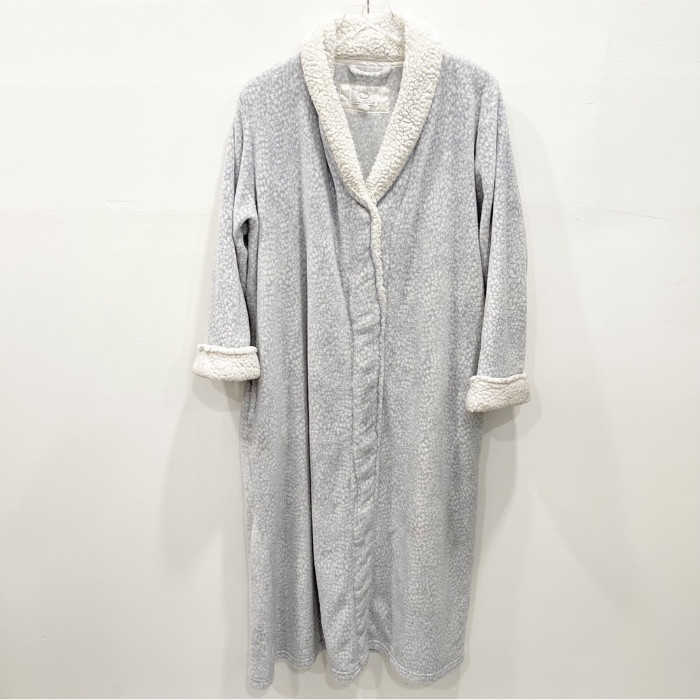 Oscar De La Renta Light Blue Fleece Robe Dress Size XL